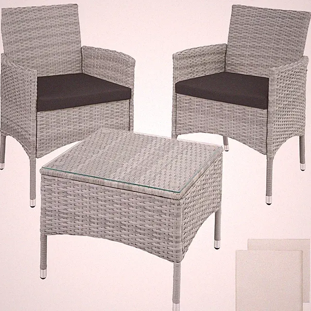 Polyrattan Gartenmöbel Sitzgruppe Rattanmöbel Garten Set Essgruppe 2 Personen