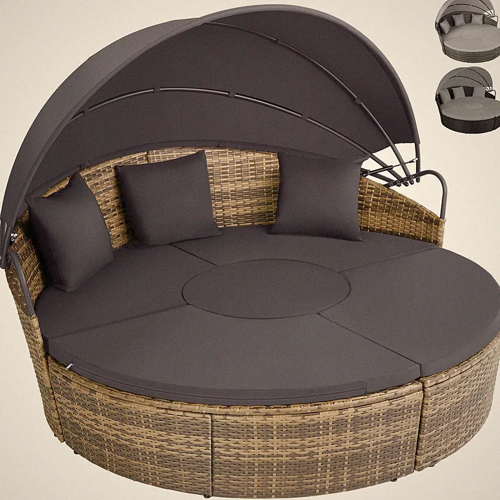 Polyrattan Sonneninsel Sonnenliege Aluminium Multi Lounge Sofa Sonneninsel Set