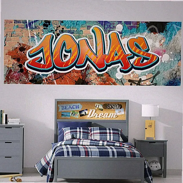 Poster Graffiti Wandbild Kinderzimmer Teenager Graffiti Poster mit Namen vr190