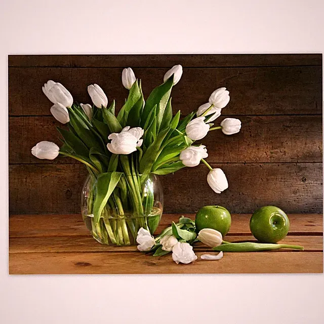 Poster WandTattoo Sticker Aufkleber Weiße Tulpen Nr. H3359_PLNS