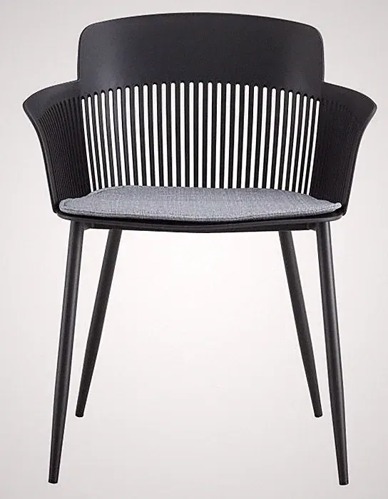 PP-Stuhl mit Kissen Stuhl Gartenstuhl aus Polypropylen 1VPE Schwarz