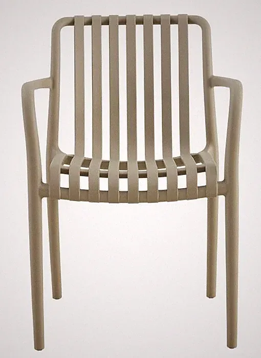 PP-Stuhl Stuhl Gartenstuhl aus Polypropylen Armlehne Wetterfest 1VPE Braun