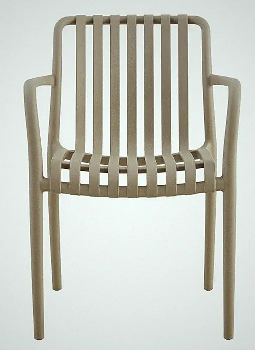 PP-Stuhl Stuhl Gartenstuhl aus Polypropylen Armlehne Wetterfest 1VPE Braun