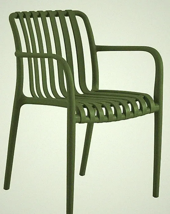 PP-Stuhl Stuhl Gartenstuhl aus Polypropylen mit Armlehnen 1VPE Grün