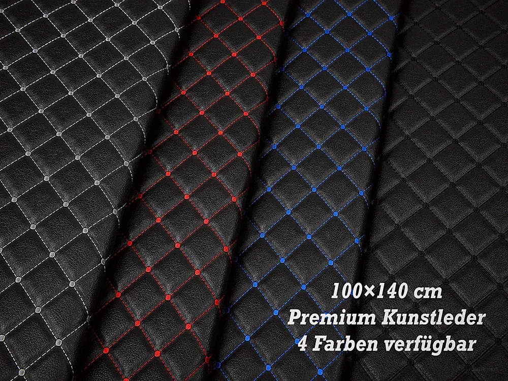Premium Kunstleder Gesteppt 140x100cm Rautensteppung Für Auto Motorrad Möbel