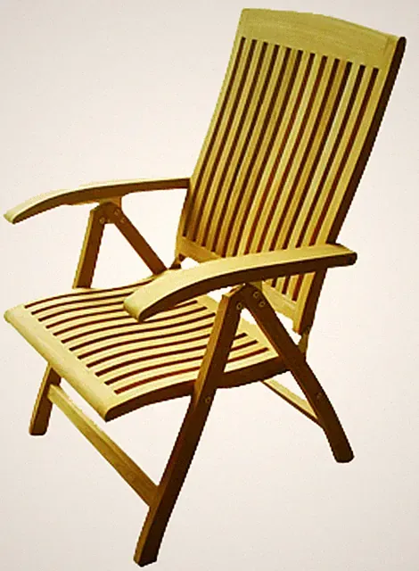 Premium Teak Gartenstuhl 5-fach verstellbar Gartenmöbel Stuhl Teakstuhl Elegant