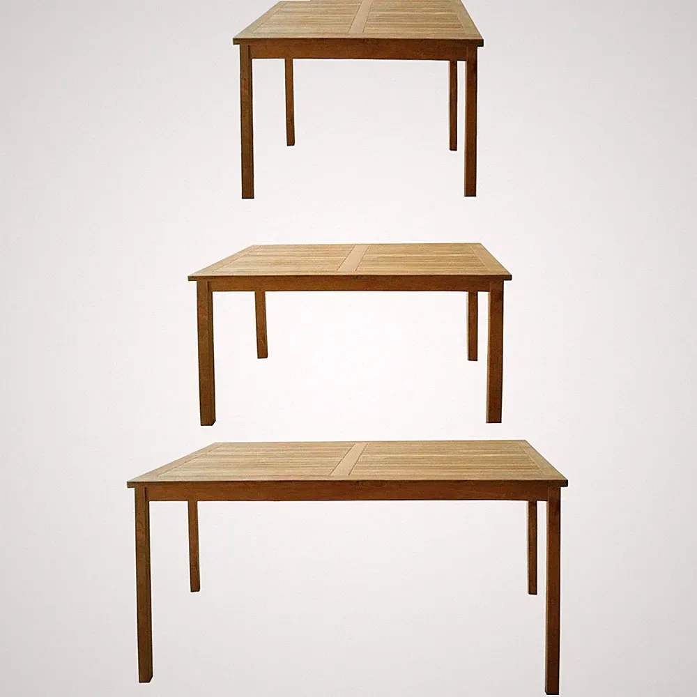 Premium Teak Tisch rechteckig Gartentisch Gartenmöbel Teakmöbel Holz 3 Größen
