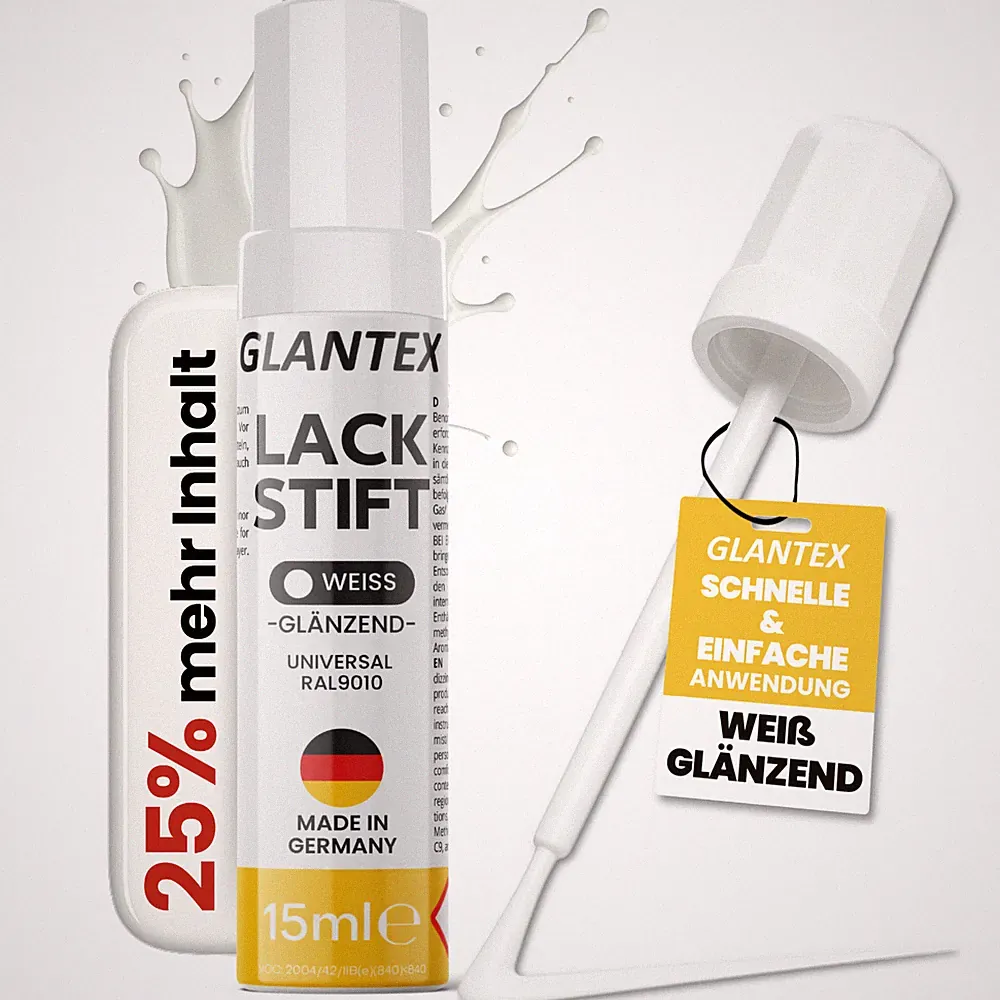 Profi Lackstift weiß glänzend Auto 15ml Kratzerentferner Lack Möbel 9010 glanz