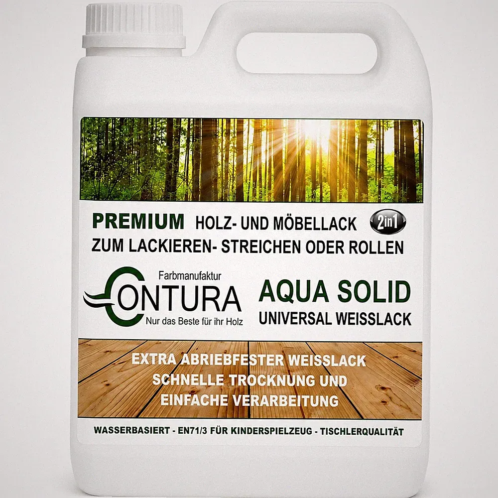 Profi Weißlack Möbellack Holzlack 2in1 inkl. Grundierung Lack Farbe Weiß deckend