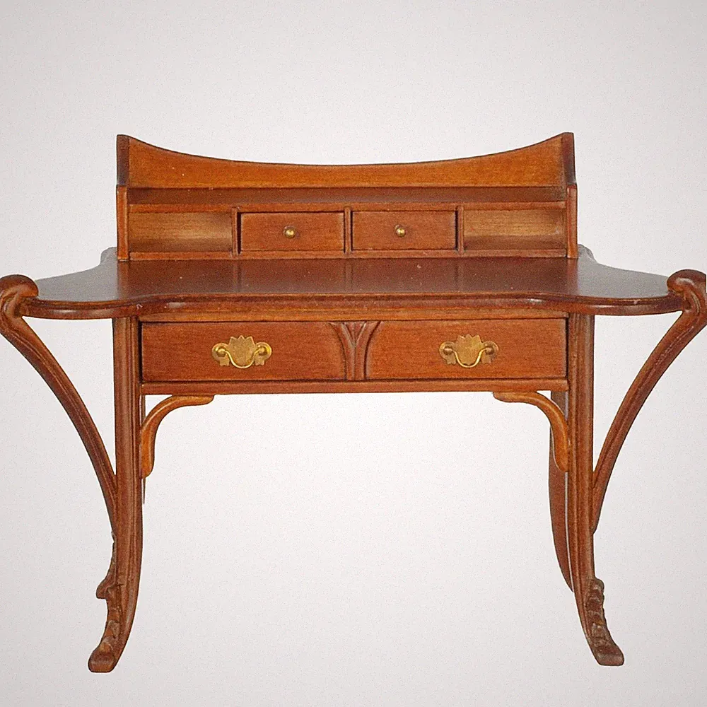 Puppenhaus Französisch Jugendstil Sekretär Schreibtisch Bureau Walnuss JBM Möbel