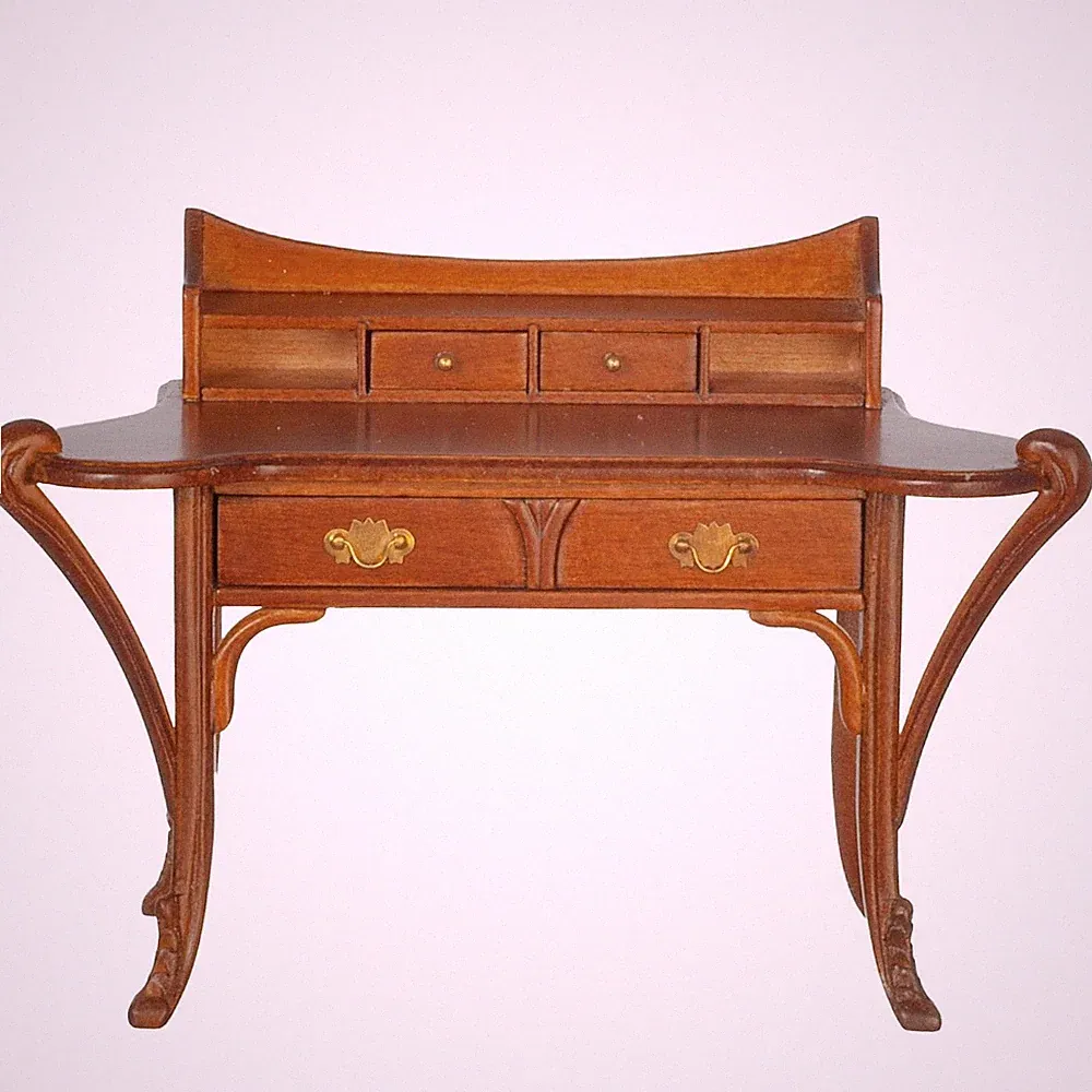 Puppenhaus Französisch Jugendstil Sekretär Schreibtisch Bureau Walnuss JBM Möbel