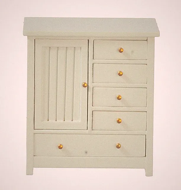 Puppenhaus Kommode Baby Kleiderschrank JBM Miniatur Kinderzimmer Möbel Blau