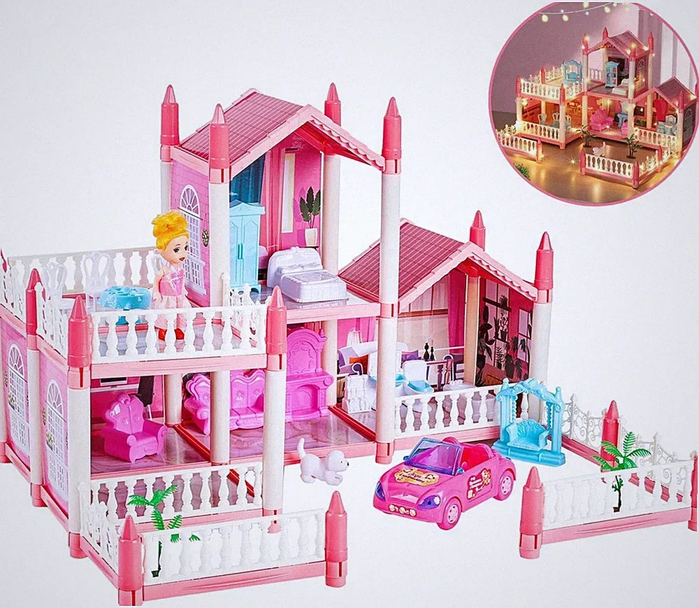 Puppenhaus mit Möbeln und Zubehör Möbel Kinder Mini Haus Modell Geschenk