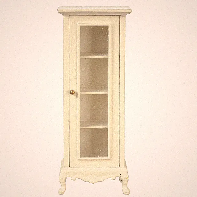 Puppenhaus Regal Schrank 1:24 Halb Zoll JBM Miniatur Creme Badezimmer Möbel