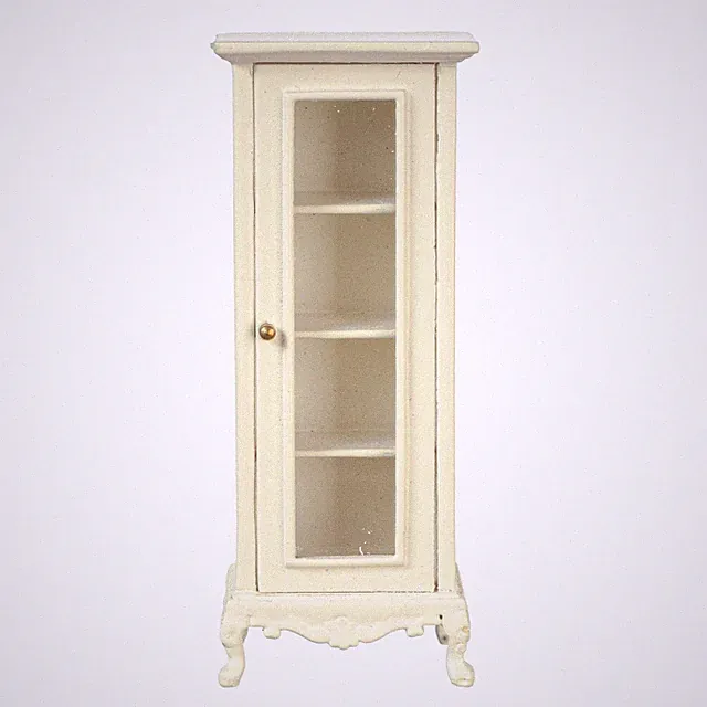 Puppenhaus Regal Schrank 1:24 Halb Zoll JBM Miniatur Creme Badezimmer Möbel