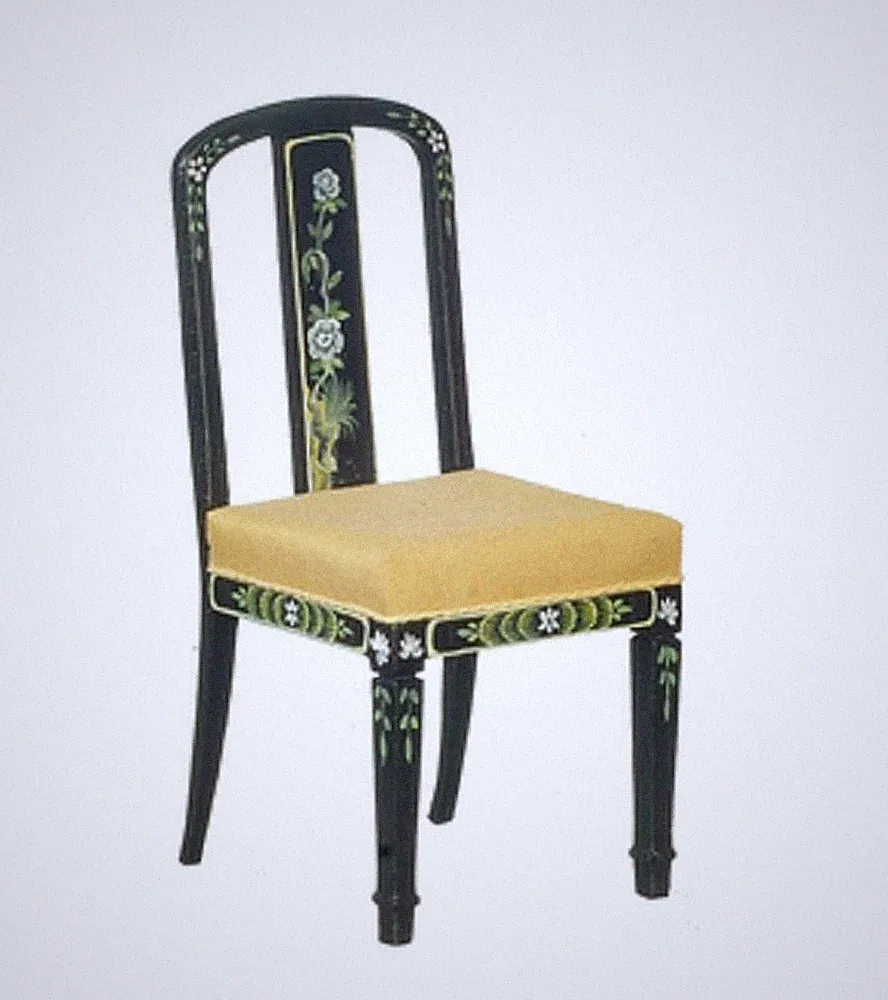 Puppenhaus Schreibtisch Stuhl Schwarz & Gold Handbemalt Chinoise JBM Schulmöbel