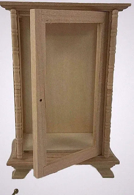 Puppenhaus Unbehandeltes Holz Glasvitrine Laden Passform Miniatur Lager Möbel