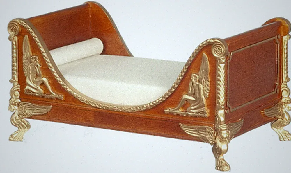 Puppenhaus Walnuss Ferdinand II Einzel Schlitten Bett JBM Miniatur Möbel 1:12