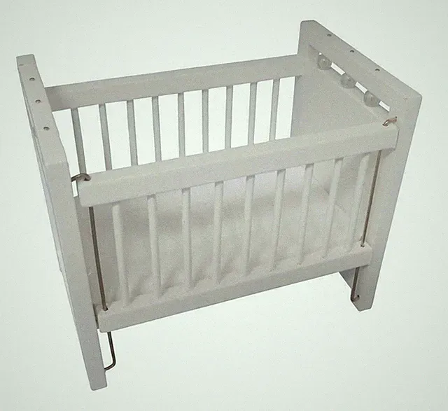 Puppenhaus Weiß Holz Kinderbett Krippe Mit Matratze Mini Baby Kinderzimmermöbel