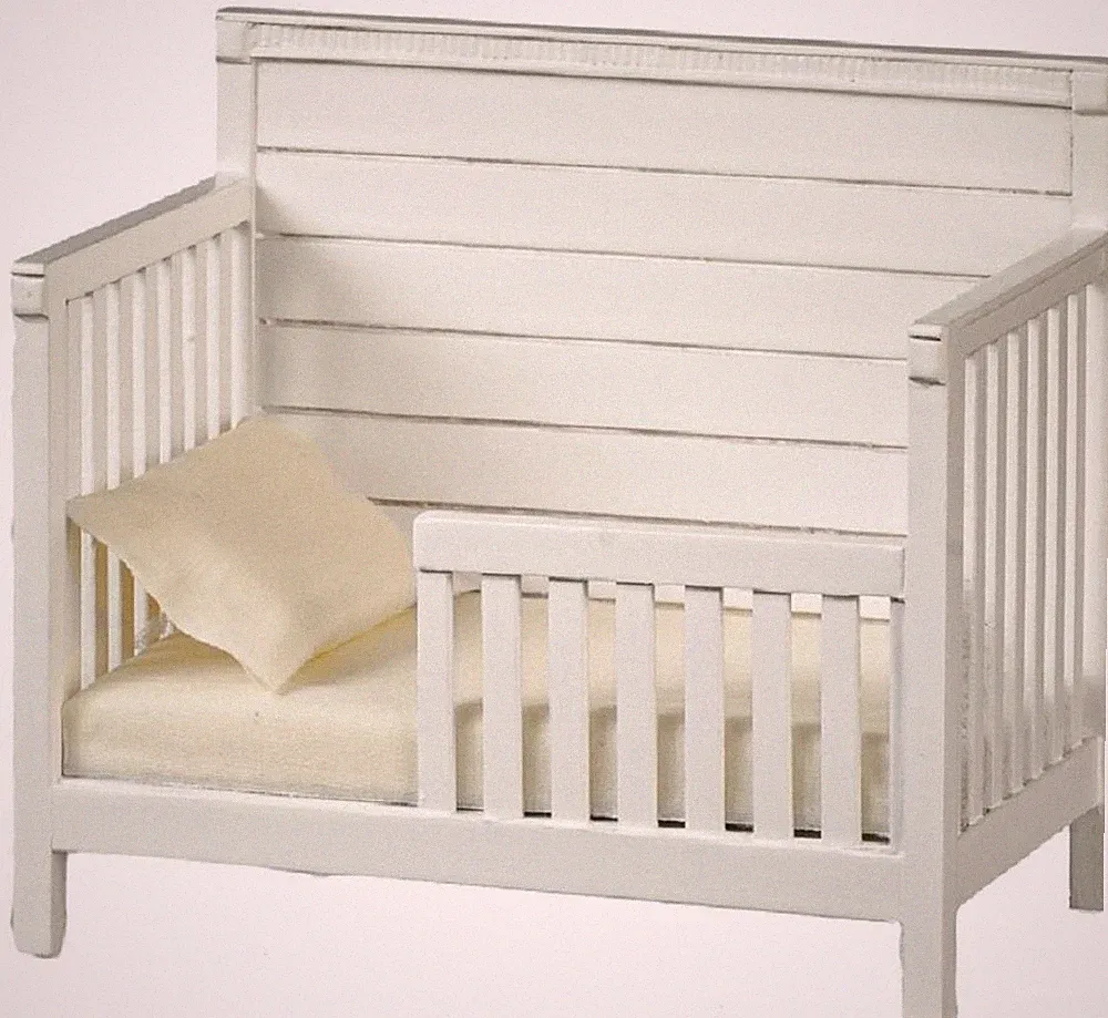 Puppenhaus Weiß Holz Kleinkind Tag Bett JBM Miniatur Kinderzimmer Baby Möbel