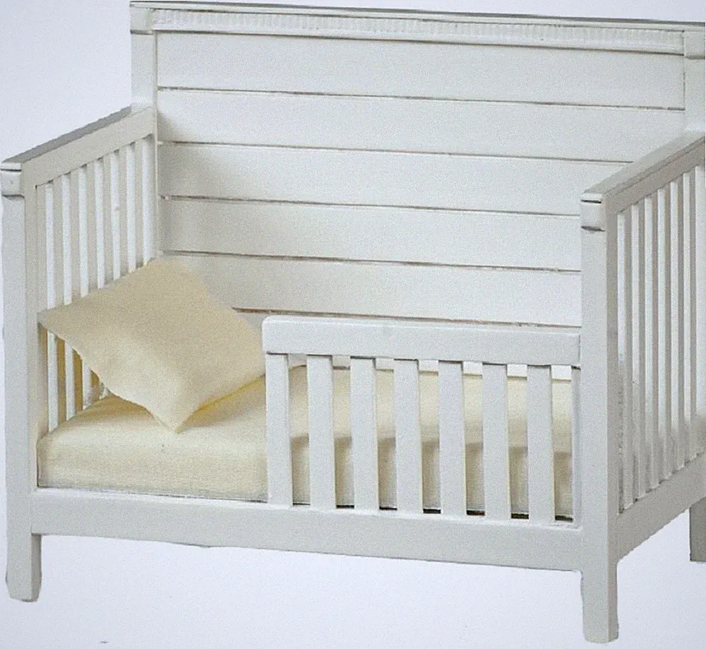 Puppenhaus Weiß Holz Kleinkind Tag Bett JBM Miniatur Kinderzimmer Baby Möbel