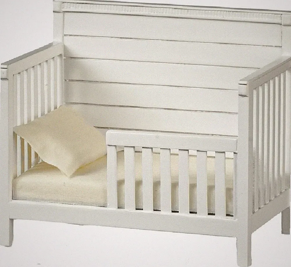 Puppenhaus Weiß Holz Kleinkind Tag Bett JBM Miniatur Kinderzimmer Baby Möbel