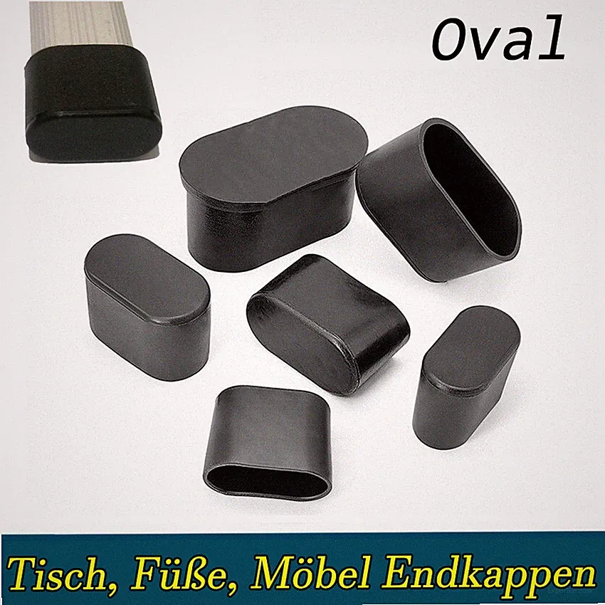 PVC-Gummi Schutzkappen Oval Abdeckung Stuhl, Tisch, Füße, Möbel, Röhr Endkappen