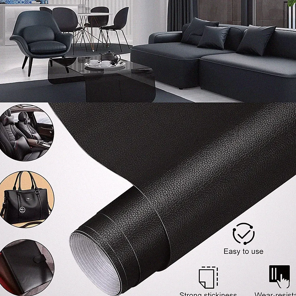 PVC Lederfolie Kunstleder Klebefolie Möbelfolie Selbstklebend Folie für Möbel