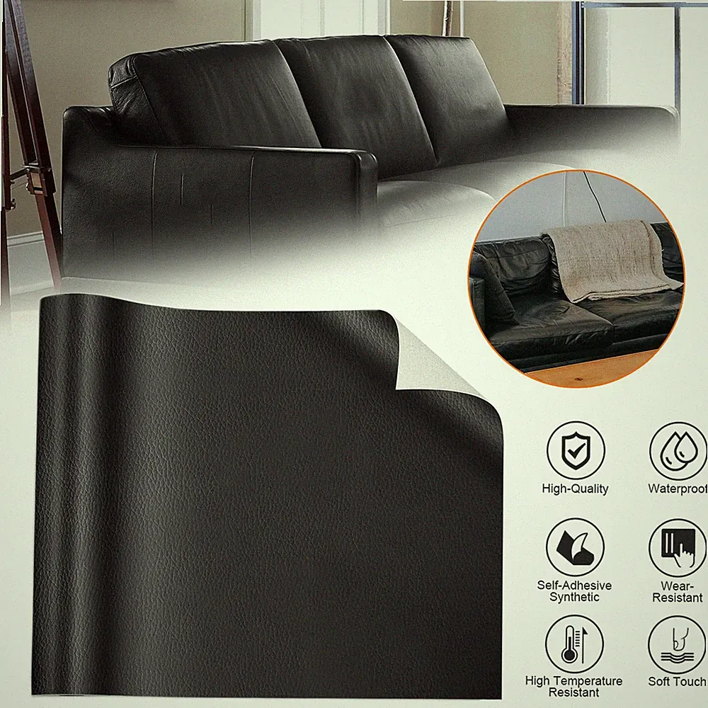 PVC Lederfolie Kunstleder Klebefolie Selbstklebend Folie Leder Reparatur Patch