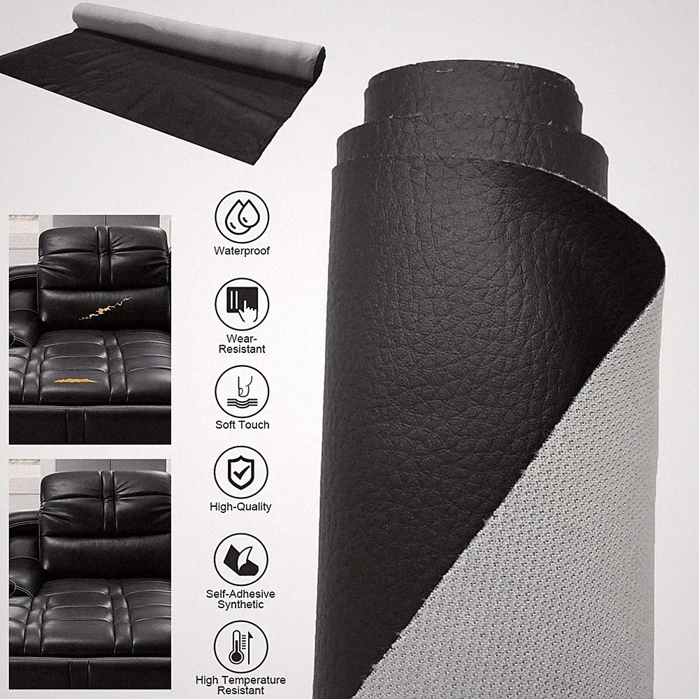 PVC Lederfolie Selbstklebend Leder Folie Möbelfolie DIY Kunstleder Klebefolie DE