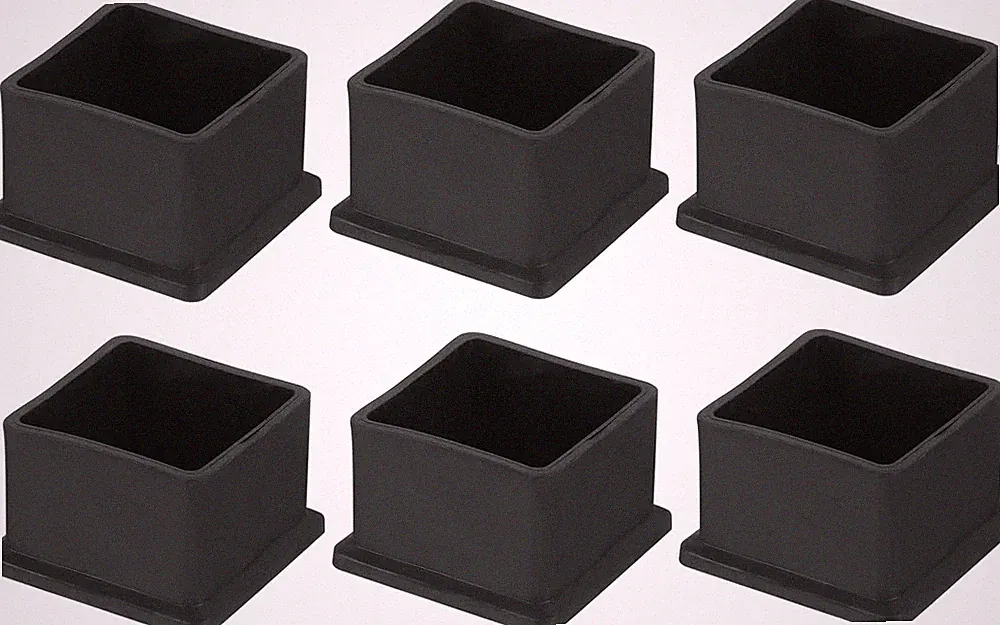 PVC Quadratische Stuhlbeinkappen 35mm x 35mm Schwarz 6er Set Möbelfüße Pads