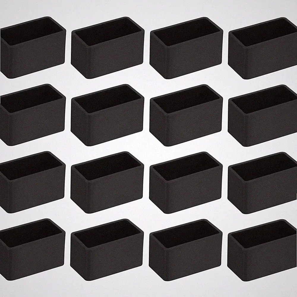 PVC Stuhlbeinkappen 40x20mm schwarz Möbel Bodenschutz tischsitz gummifüße