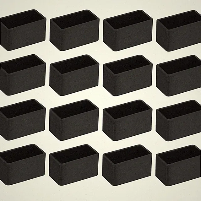 PVC Stuhlbeinkappen, 40x20mm, Schwarz, Rutschfest, Bodenschonend, 16 Stück