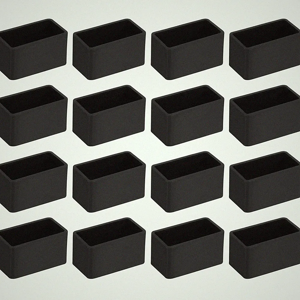 PVC Stuhlbeinkappen Möbelbodenschoner 40x20mm schwarz 16 Stück