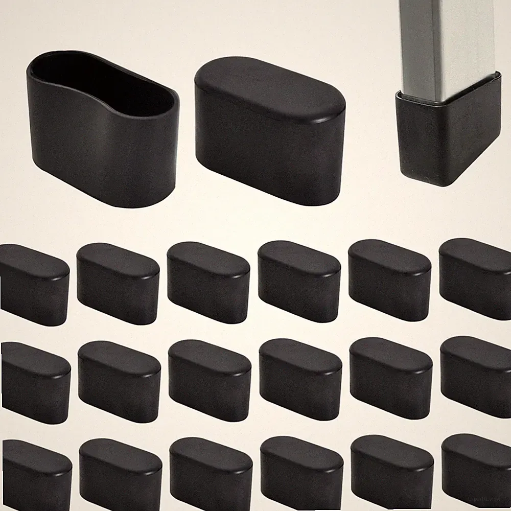 PVC Stuhlbeinkappen schwarz 40x20mm Bodenschutz rutschfest Möbelstopfen