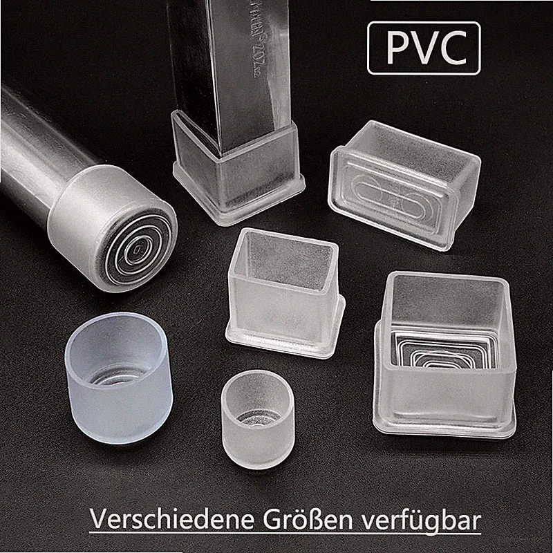 PVC Transparent Rohrkappen Möbelgleiter Rund / Rechteckig Schutzkappen