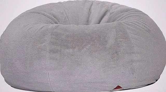 QSack Sitzsack rund Innenhülle deutsche Qualitätsfüllung EPS Perlen (grau)