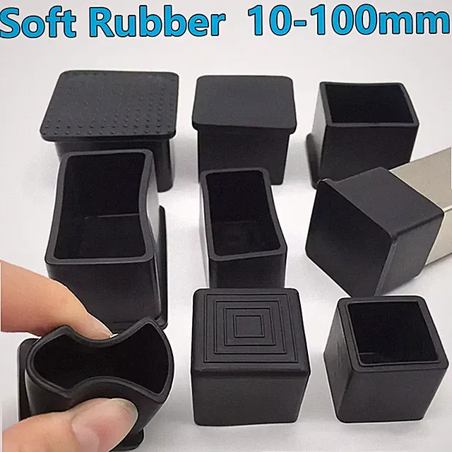 Quadrat Stuhlbeinkappe 10-100 mm Rohrkappen Gleitkappen Stuhlgleiter Fußkappen