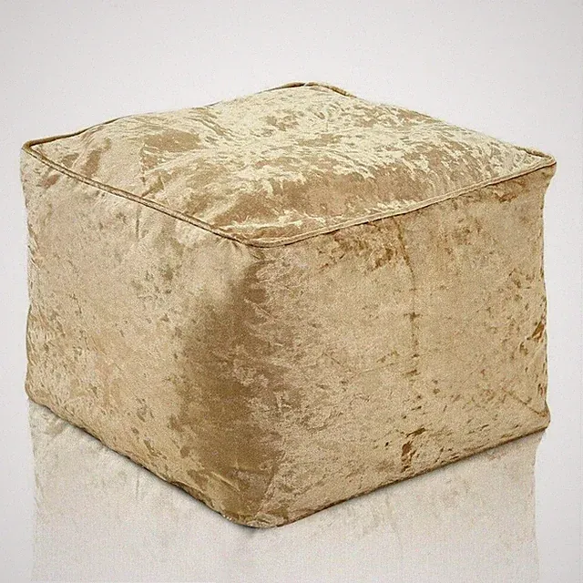 Quadratischer Sitzsack Pouffe Sitzbank aus Crushed Velvet 40 x 40 x 30 cm Indoor Cube