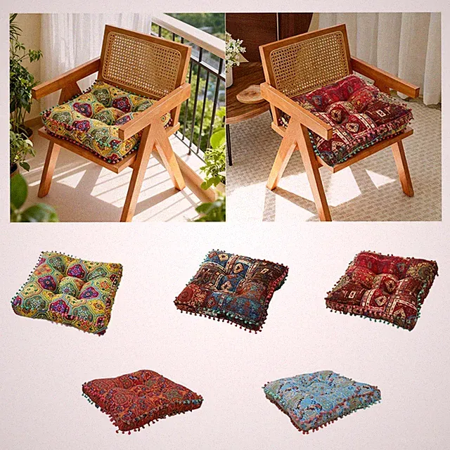 Quadratisches Sitzkissen, bequemer dekorativer Pouf für Zuhause, Meditation