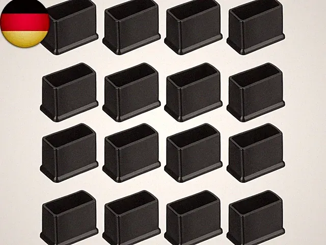 QUARKZMAN 16 Stück PVC Quadratische Stuhlbeinkappen, 30mm x 15mm OD Schwarze