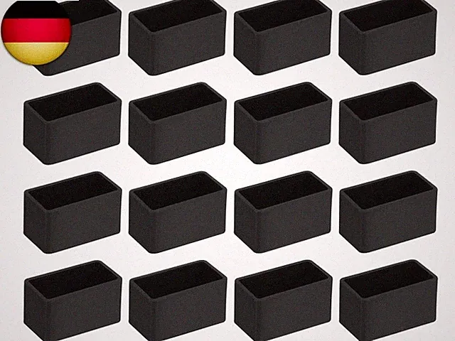 QUARKZMAN 16 Stück PVC Quadratische Stuhlbeinkappen, 40mm x 20mm OD Schwarze