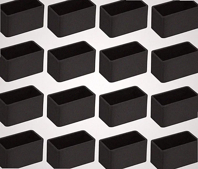 QUARKZMAN 16 Stück PVC Quadratische Stuhlbeinkappen, 40mm x 20mm OD Schwarze