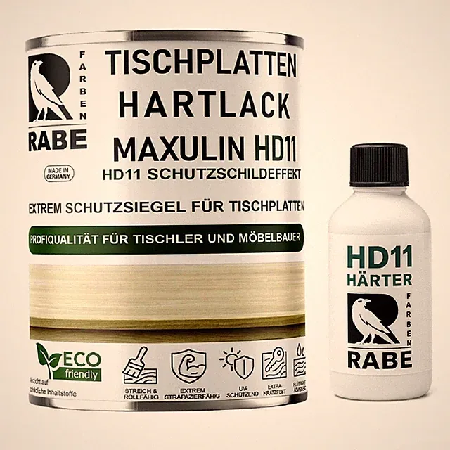 RABE 2K Hartlack für Tischplatten Thekenlack Gastronomie Möbel Holz lack farblos