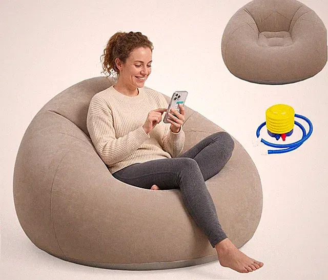 RANJIMA Aufblasbarer Sitzsack, PVC Sitzsack Erwachsene Sofa Lazy No Bean Bag Auf