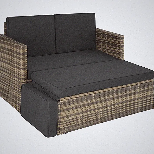 Rattan Lounge Korfu Gartenlounge Terrassenmöbel Rattan Lounge natur B-Ware