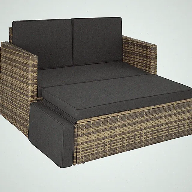 Rattan Lounge Korfu Gartenlounge Terrassenmöbel Rattan Lounge natur B-Ware