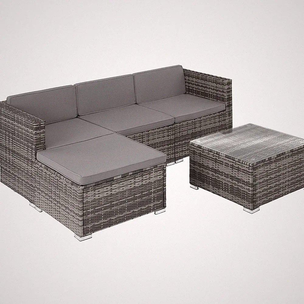 Rattan Lounge Lignano Garten-Lounge Lounge-Set Lounge-Gruppe grau B-Ware