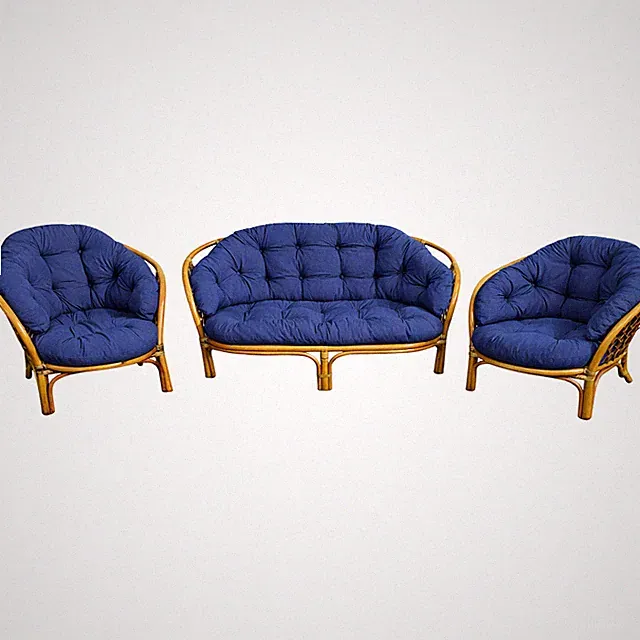 Rattan Polyrattan Kissen Set 100x55 für Sofa & Sessel 12 Farben