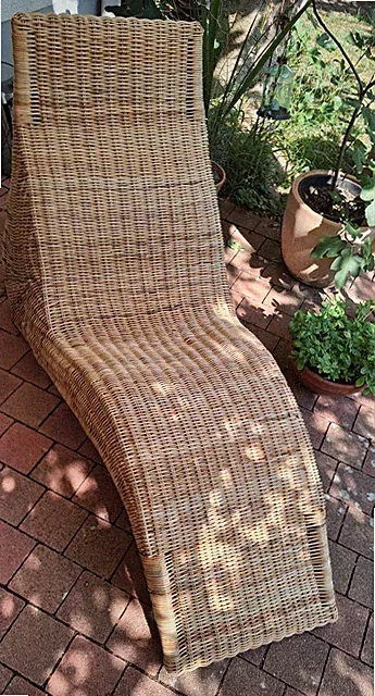 Rattanliege Modern Gartenmöbel Sonnenliege Braun